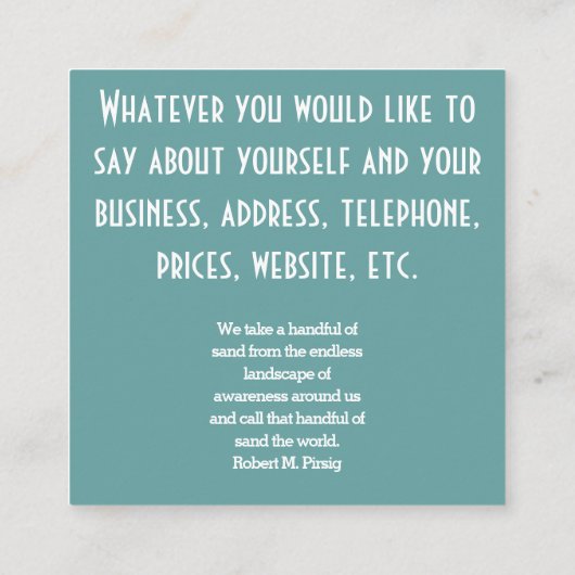 Een boom in mist met twee letters dubbel elegant vierkante visitekaartje (Achterkant)