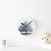 Een boom in mist ronde klok (Huis)