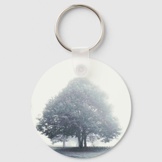 Een boom in mist sleutelhanger (Voorkant)