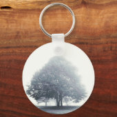Een boom in mist sleutelhanger (Voorkant)