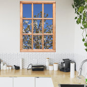 Een Boom in Uitzicht Springtime van een Venster Poster