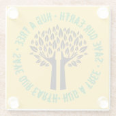 Een boom om onze aarde te redden glazen onderzetter (Achterkant)