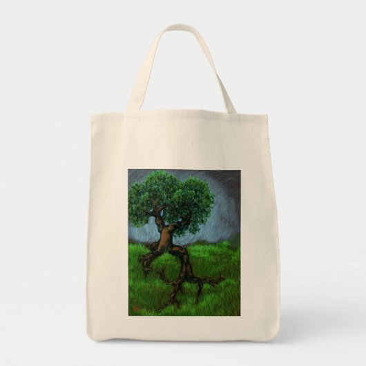 Een boom op een heuvel tote bag (Voorkant)