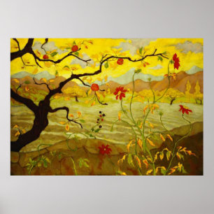 Een boom van rode appels Vintage Poster groot
