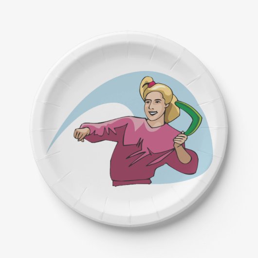 Een Boomerang omdraaien Papieren Bordje (Voorkant)