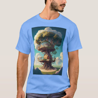 Een boomhut in de wolken op een zonnige dag zeker t-shirt
