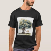 Een boompje met een schommel en een boekenplank Na T-shirt (Voorkant)