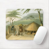 Een Boosh-Wannah Hut, bord 7 van 'African Scenery' Muismat (Met muis)