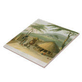 Een Boosh-Wannah Hut, bord 7 van 'African Scenery' Tegeltje (Zijkant)
