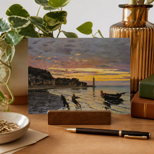 Een boot aan land slepen, Honfleur Briefkaart