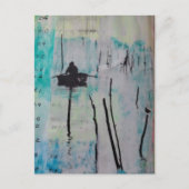 Een boot en een vogel Mixed Media Collage Briefkaart (Voorkant)
