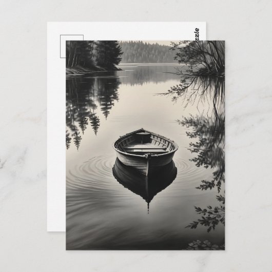 Een boot in de rivier briefkaart (Voorkant / Achterkant)