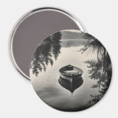 Een boot in de rivier magneet (Voorkant / Achterkant)