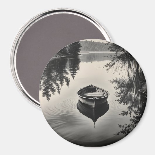 Een boot in de rivier magneet (Voorkant / Achterkant)