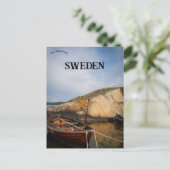 Een boot in Knödestrand Zweden Briefkaart (Staand voorkant)
