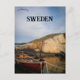 Een boot in Knödestrand Zweden Briefkaart