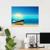 Een boot onder de zon poster (Thuiskantoor)