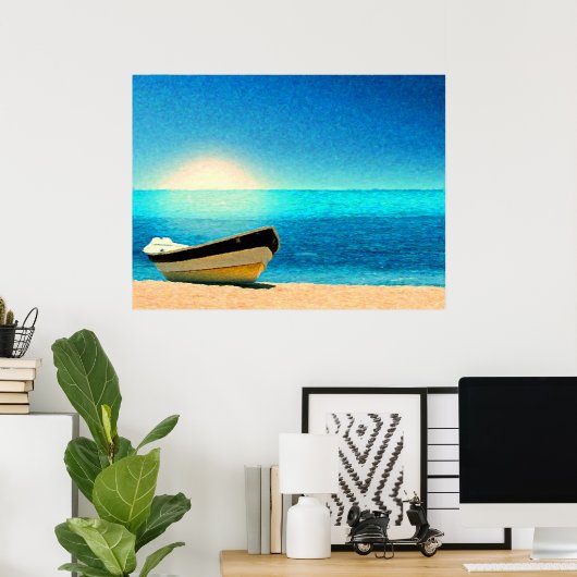 Een boot onder de zon poster (Thuiskantoor)