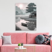 Een boot op het water canvas afdruk (Insitu (Woonkamer))