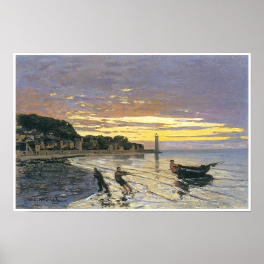 Een boot slepen, Honfleur, 1864, Claude Monet Poster (Voorkant)