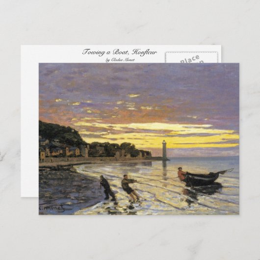 Een boot slepen, Honfleur Briefkaart (Voorkant / Achterkant)