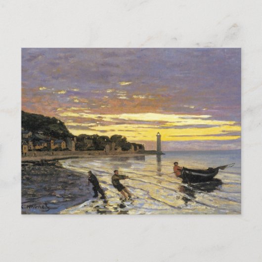 Een boot slepen, Honfleur Briefkaart (Voorkant)