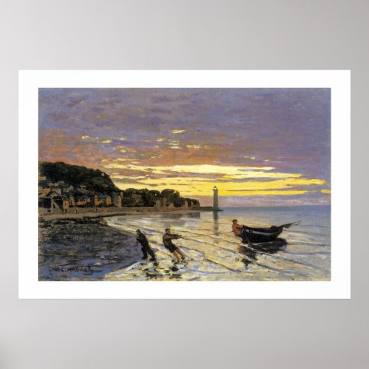 Een boot slepen, Honfleur Poster (Voorkant)