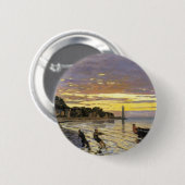 Een boot slepen, Honfleur Ronde Button 5,7 Cm (Voorkant /achterkant)