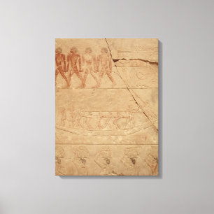 Een boot trekken uit de Mastaba van Mereruka Canvas Afdruk