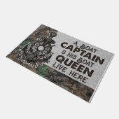 Een bootkapitein en zijn bootkoningin deurmat (Schuin)