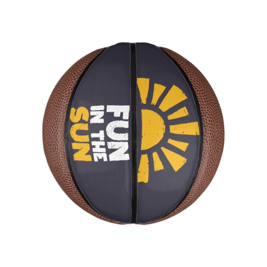 Een bord dat plezier op de zon zegt basketbal (Verticaal)
