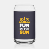 Een bord dat plezier op de zon zegt blikvorm glas (Voorkant)