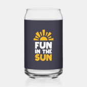 Een bord dat plezier op de zon zegt blikvorm glas (Achterkant)