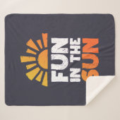 Een bord dat plezier op de zon zegt sherpa deken (Voorkant (horizontaal))