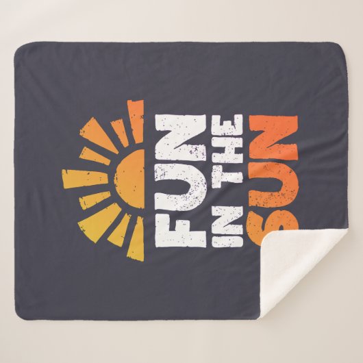 Een bord dat plezier op de zon zegt sherpa deken (Voorkant (horizontaal))
