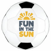 Een bord dat plezier op de zon zegt voetbal (Voorkant)