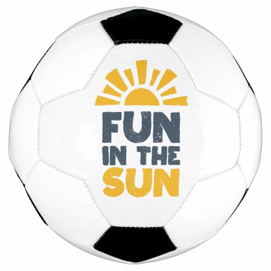 Een bord dat plezier op de zon zegt voetbal (Voorkant)