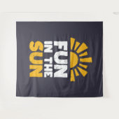 Een bord dat plezier op de zon zegt wandkleed (Voorkant (horizontaal))