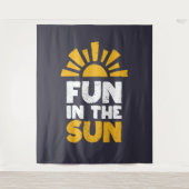 Een bord dat plezier op de zon zegt wandkleed (Voorkant)
