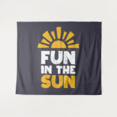 Een bord dat plezier op de zon zegt wandkleed (Voorkant (horizontaal))