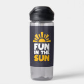 Een bord dat plezier op de zon zegt waterfles (Achterkant)