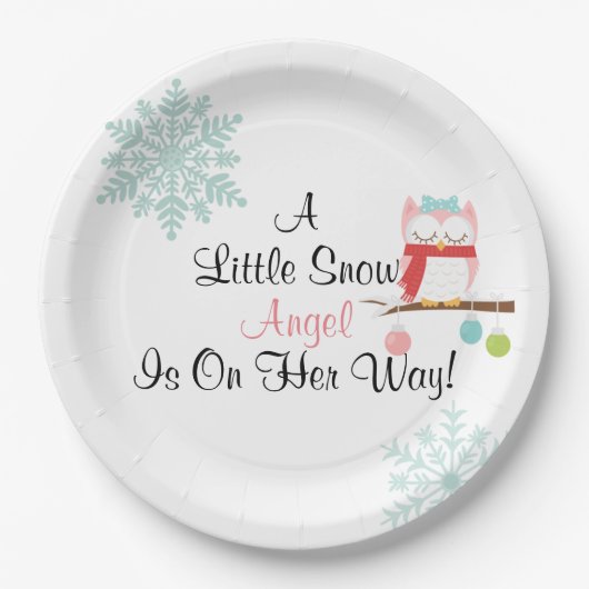 Een Bord met een kleine sneeuwengel (Voorkant)