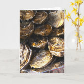 Een bord met oesters. kaart (Gele Bloem)