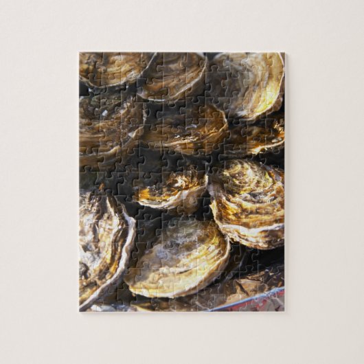 Een bord met oesters. legpuzzel (Verticaal)