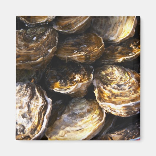 Een bord met oesters. magneet (Voorkant)