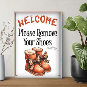 Een Bord 'S Winters Schoenen Uitdoen' Poster