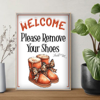 Een Bord 'S Winters Schoenen Uitdoen' Poster