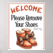 Een Bord 'S Winters Schoenen Uitdoen' Poster (Voorkant)