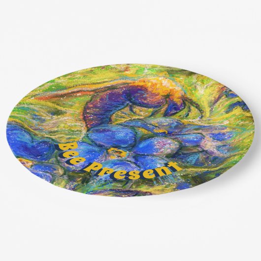 Een Bord van Bee & Vergeet-me-niet Bloemen (Gekanteld)