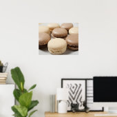 Een bord van chocolade en vanille-Macarons, de Poster (Thuiskantoor)